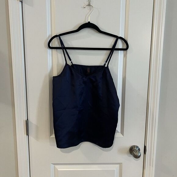 Maidenform Satin Camisole Pajama Top Large Blue Grey Set Of 2  MFW7860 $5 - Picture 5 of 8
